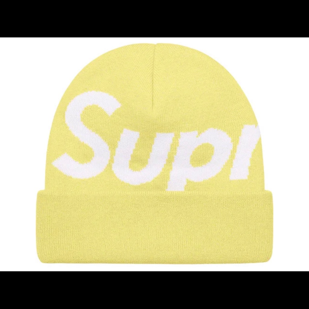Supreme Big Logo Beanie Yellow
